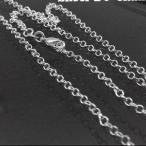 NEW 24" 925 Sterling Silver Circle Rolo Necklace